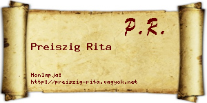 Preiszig Rita névjegykártya