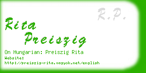 rita preiszig business card